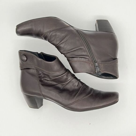 PAUL GREEN Munchen Women's Brown Leather Western Ankle Boot Zipup Sz 7.5 - Picture 4 of 9